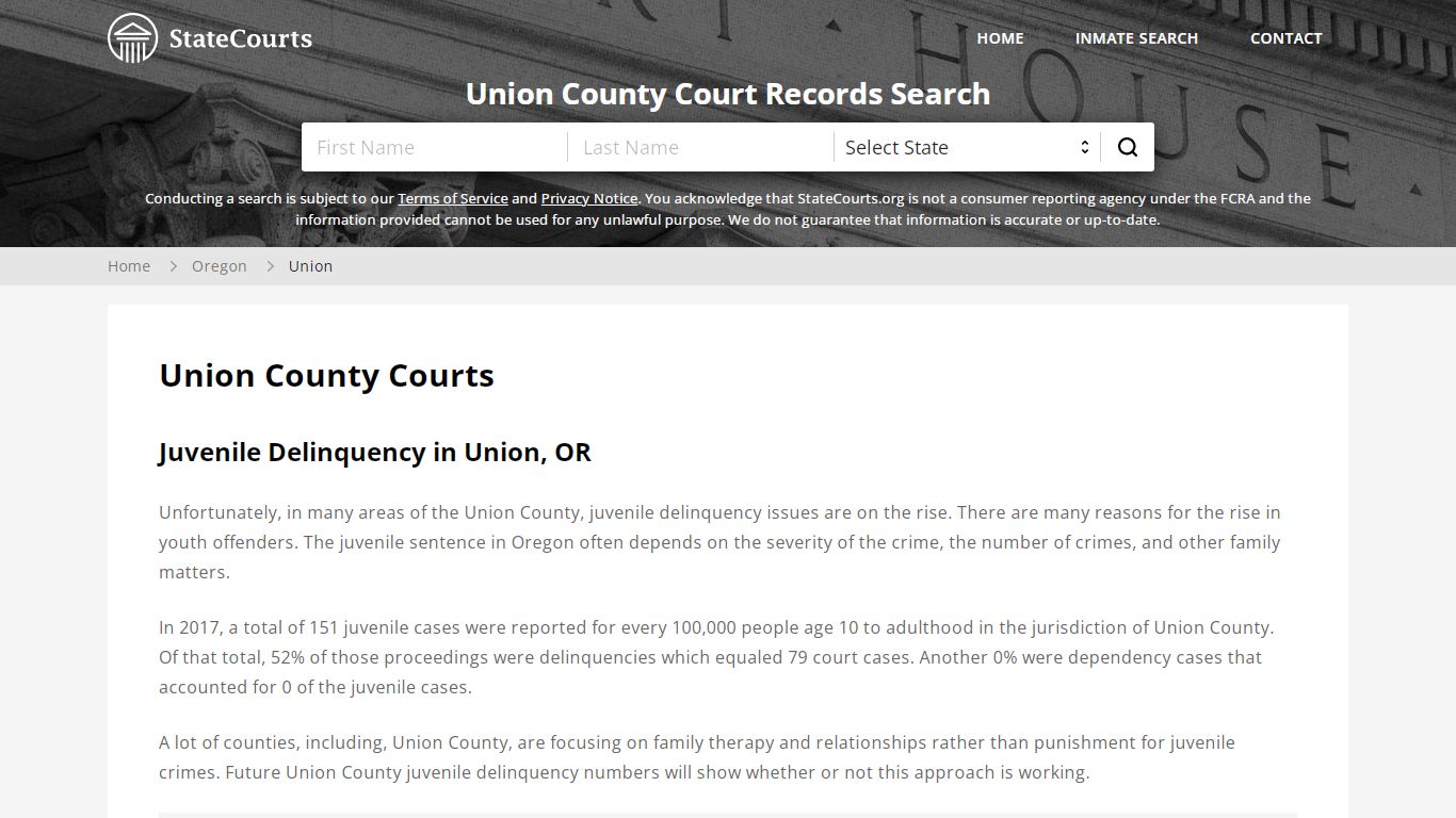 Union County, OR Courts - Records & Cases - StateCourts